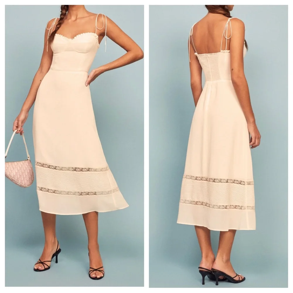 NWT Reformation Ronan Ivory midi dress - Picture 1 of 11